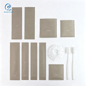 Hotel Dedicated Disposable Amenities Set Biodegradable Materials White Kraft Paper Hotel Toiletries Set Custom Logo