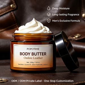 Wholesale Ombre Leather Men Body Butter Shea Butter Infused Body Cream Anti-Leak Aluminum Seal Film Male Body Care Product